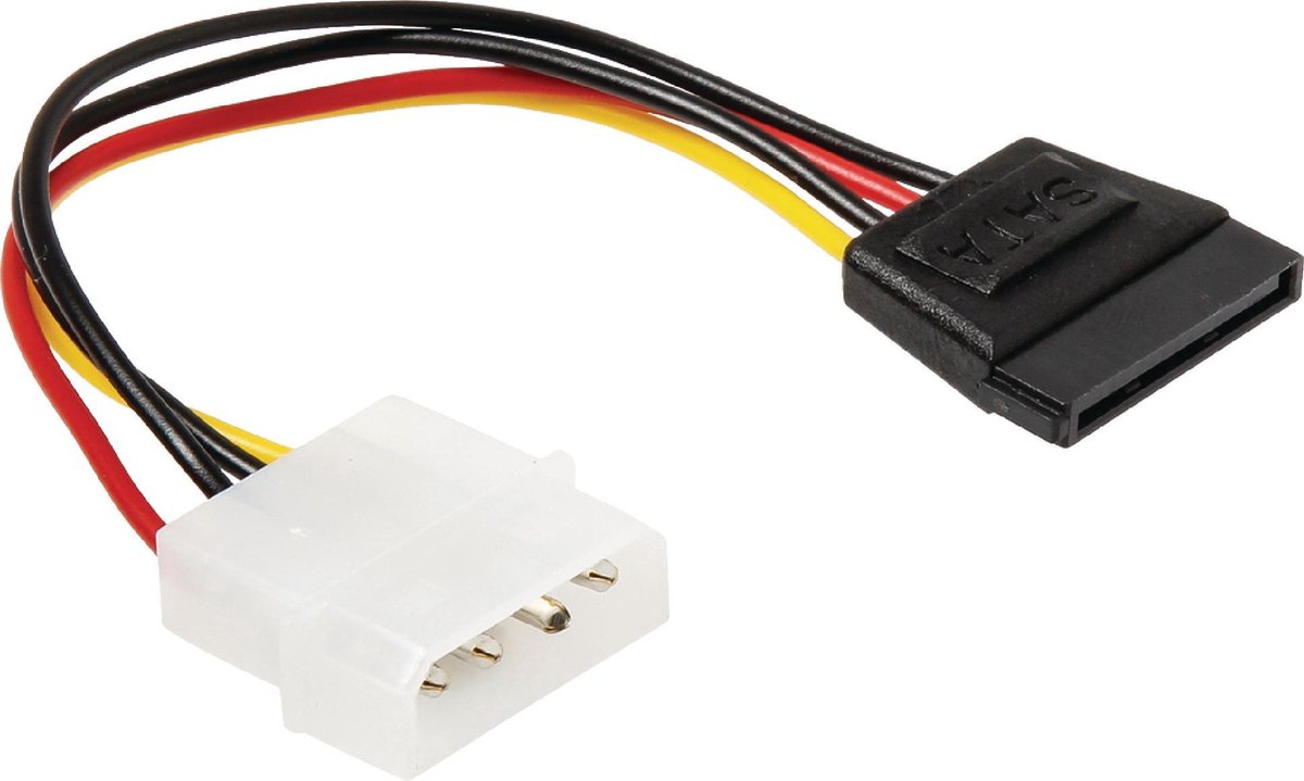 Bandridge Molex (m) - SATA (v) voedingsadapter - 0,15 meter