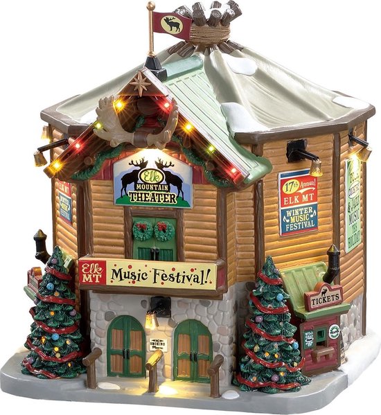 Lemax - 'Elk Mountain Music Festival' - Verlicht gebouw - Inclusief adapter