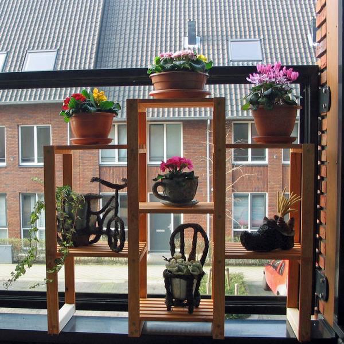 Houten plantenrek