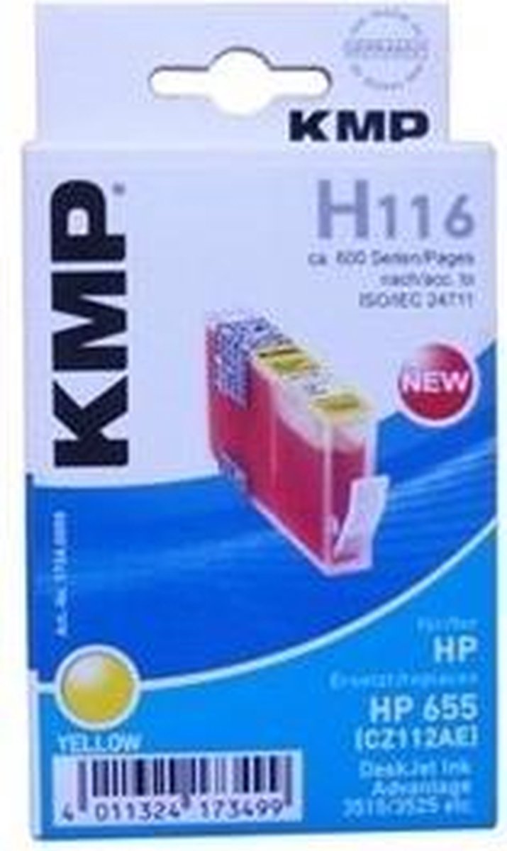 KMP H116 / HP655 (CZ112AE) tonercartridge 1 stuk(s) Geel