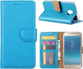 Xssive Hoesje voor Samsung Galaxy J2 Pro (2018) J250 / Samsung Galaxy Grand Prime Pro - Book Case - geschikt voor 3 pasjes - Turquoise