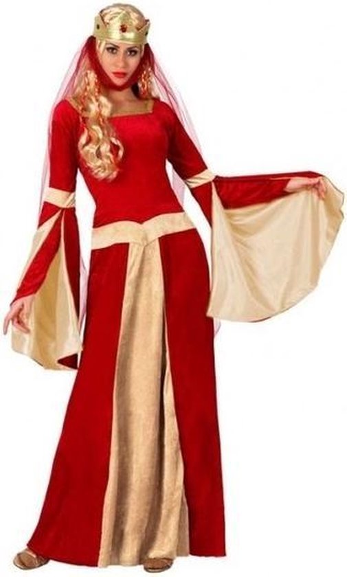 Middeleeuwse koningin verkleed jurk voor dames - voordelig geprijsd 34-36