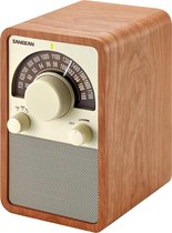 Sangean WR-15 Retro Radio met AM en FM – Bluetooth speaker met unieke houten kast - Walnoot