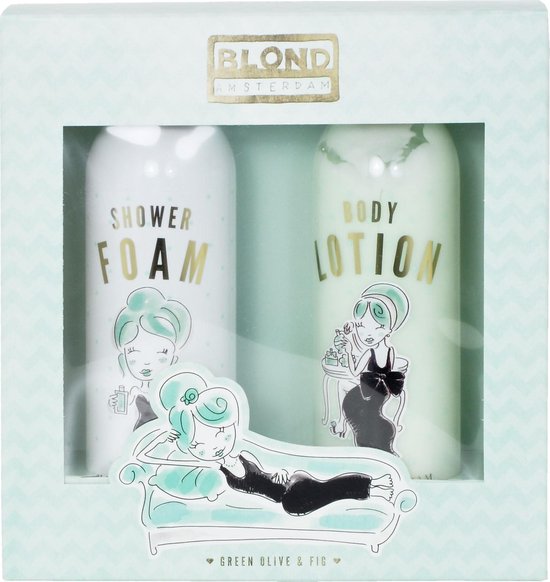 Blond Amsterdam Giftset shower & body lotion green olive & fig | bol.com