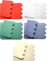 Dubbele Kaarten Set - Met vierkantjes Relief - 40 Stuks - 5 Kleuren - Met enveloppen - Maak wenskaarten voor elke gelegenheid