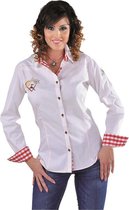 Luxe witte Oktoberfest blouse voor dames | Edelweiss tiroler kleding maat S (34/36)