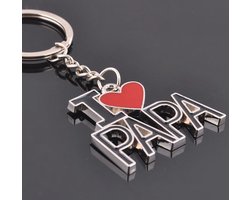 Sleutelhanger I Love papa - Sleutelhanger Vader - Vaderdag Cadeau - Verjaardag Vader