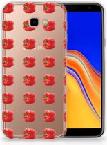 Geschikt voor Samsung Galaxy J4 Plus (2018) TPU Siliconen Hoesje Design Paprika Red