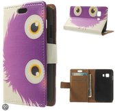 Paars monster agenda wallet hoesje Samsung Galaxy Young 2 SM-G130