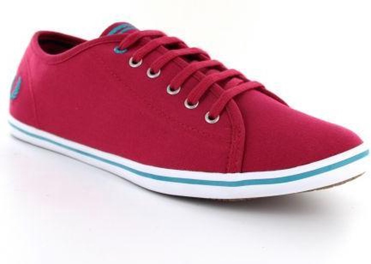 Fred Perry Phoenix Canvas Dames Sneaker 36 Bordeauxrood Turquoise