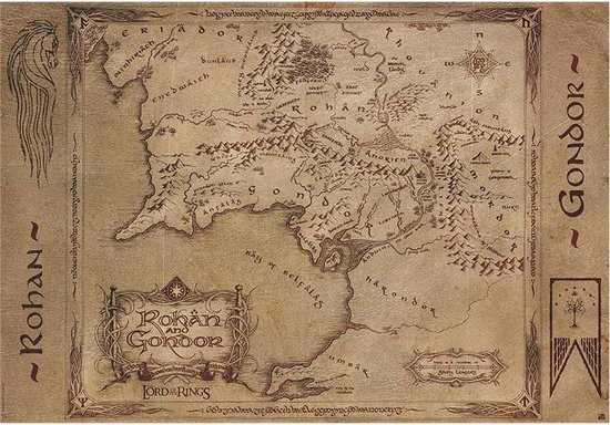 Lord Of The Ring Poster Rohan / Gondor Kaart | bol.com