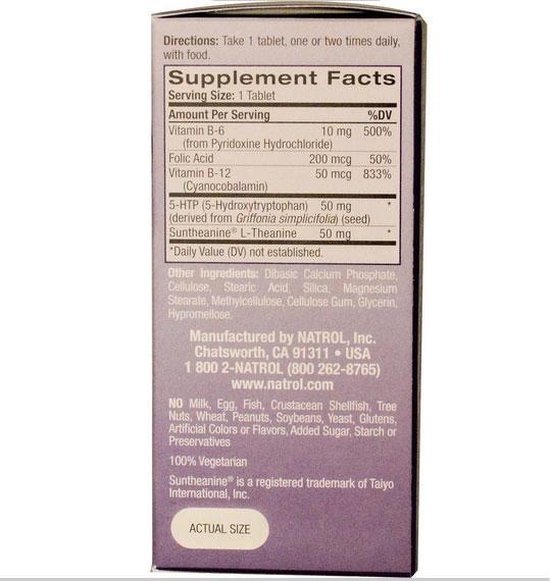 5HTP met LTheanine (50 tabletten) Natrol