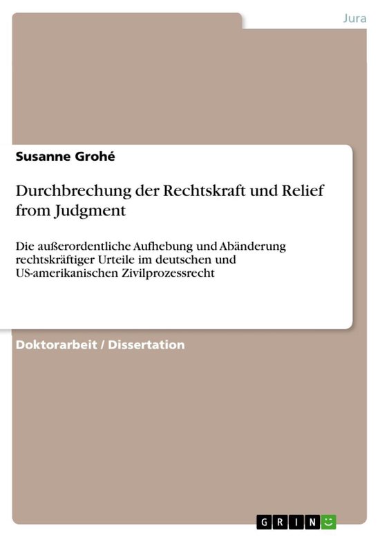 Durchbrechung der Rechtskraft und Relief from Judgment - cover