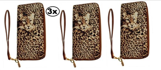 3x Gooische knip panterprint – portemonnee tasje heren dames panter