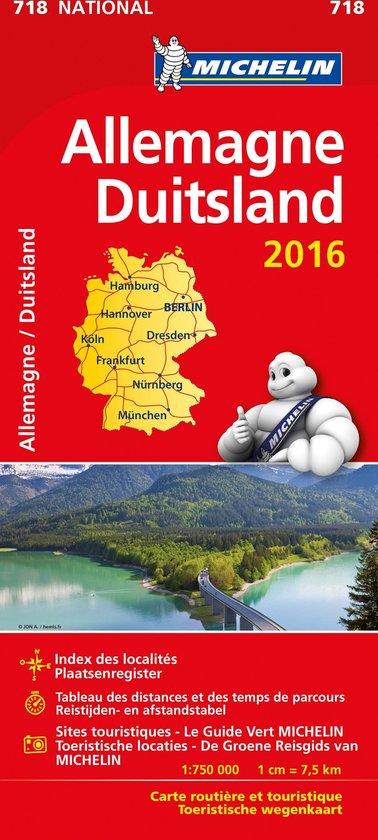 muur Ambacht silhouet Allemagne Duitsland 11718 Carte 'National' 2016 Michelin kaart | bol.com