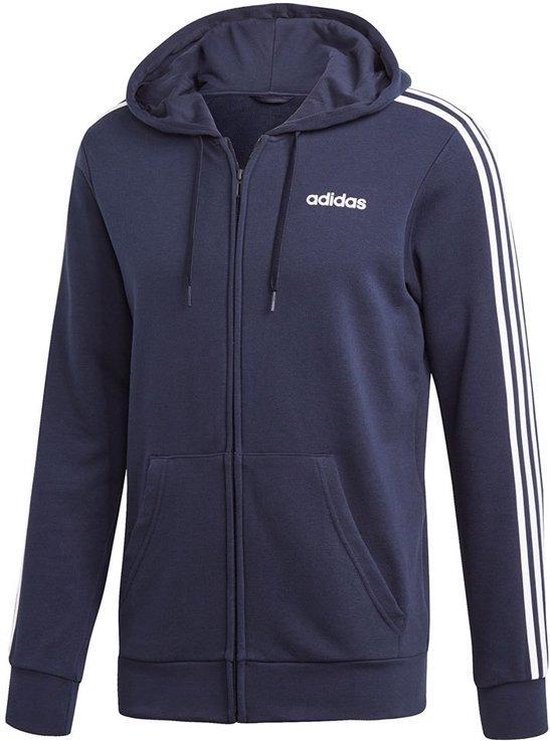 Pull Homme adidas Essentials 3S Po Ft - Encre Légende / Blanc - Taille M