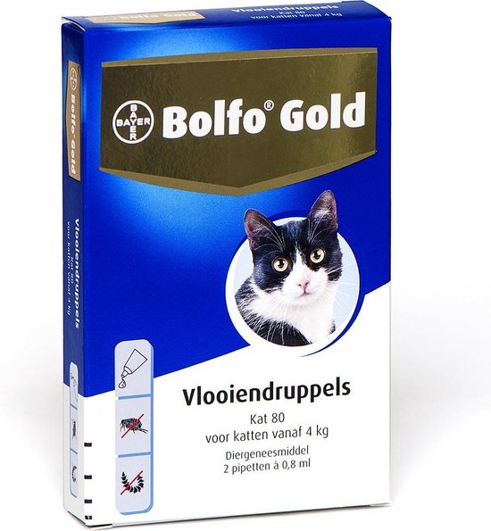 Bolfo Gold 80 Anti vlooienmiddel - Kat - >4 kg - 2 pipetten | bol.com