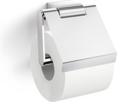 Zack Atore toiletrolhouder met klep 12.4x12.4x5.4cm RVS Chroom Glans
