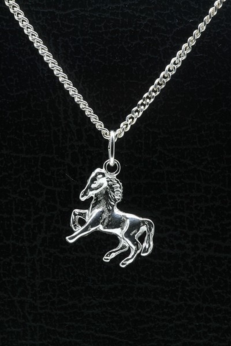 Zilveren Paard ketting hanger - klein