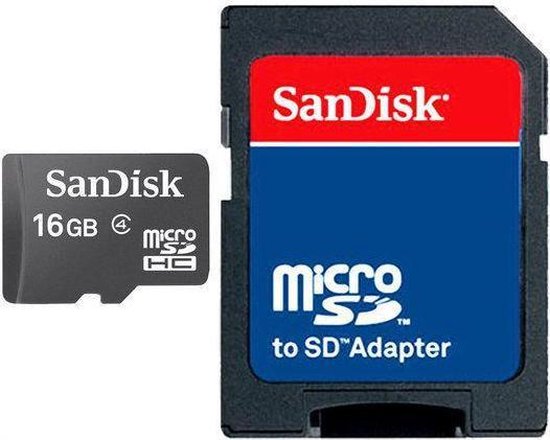 SanDisk Micro SDHC kaart 16GB class 4 (geheugenkaart met adapter) | bol.com