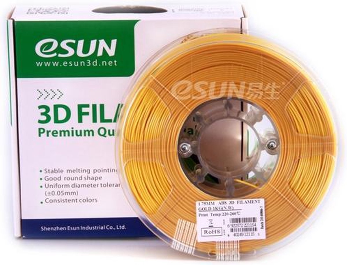 eSUN ABS filament 1.75mm, Goud 1kg/rol