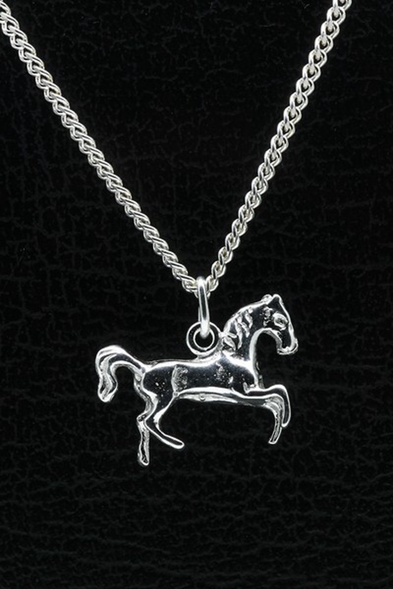 Zilveren Paard ketting hanger - 3