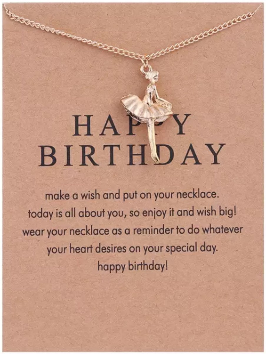 Wenskaart Life is magical met vergulde ketting Danseres