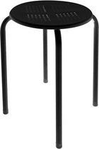 Perel Kruk, stapelbaar, ronde zitting, weerbestendig, maximaal 150 kg, zwart