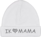 Funnies - Babymutsje 50-56 - Wit - I Love Mama - 43405