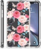 Geschikt voor iPhone Xr TPU-siliconen-siliconen Hoesje Butterfly Roses
