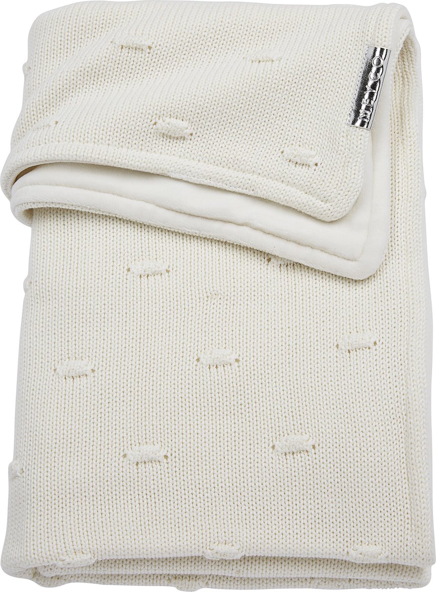 Meyco Baby Knots velvet ledikant deken - offwhite - 100x150cm