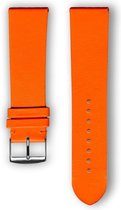 Oranje lederen horlogeband (made in France) Frans leder 20 mm
