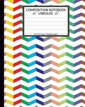 Unruled Composition Notebook 8  x 10 . 120 Pages. Geometric Zig Zag Pattern