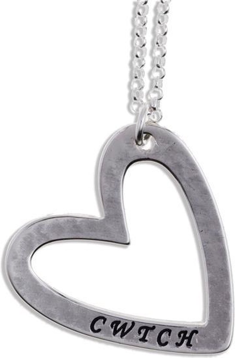 Zilveren hanger Cwtch hart, online zilveren sieraden hart