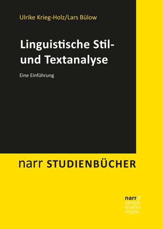narr STUDIENBÜCHER - Linguistische Stil- und Textanalyse - cover