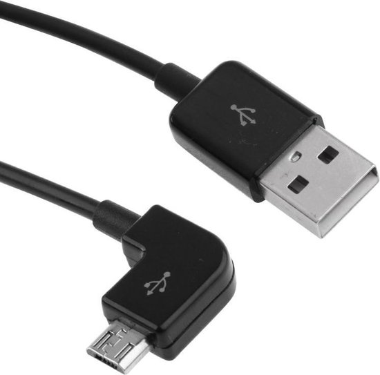 Elbow 90 graden hoek Micro USB kabel 1 meter zwart | bol.com