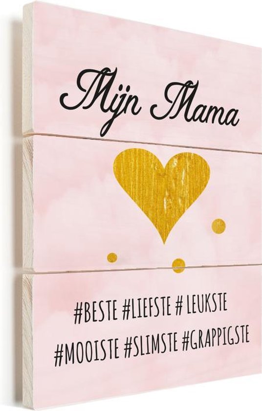 Zwitsers vorst Bij elkaar passen Moederdag cadeau / moederdaggeschenk met hart en lieve tekst - Mijn Mama  Vurenhout met... | bol.com