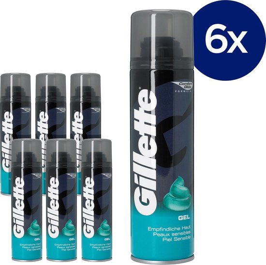 Gillette Shave Gel Original Scent Sensitive - 6 x 200 ml - Gillette