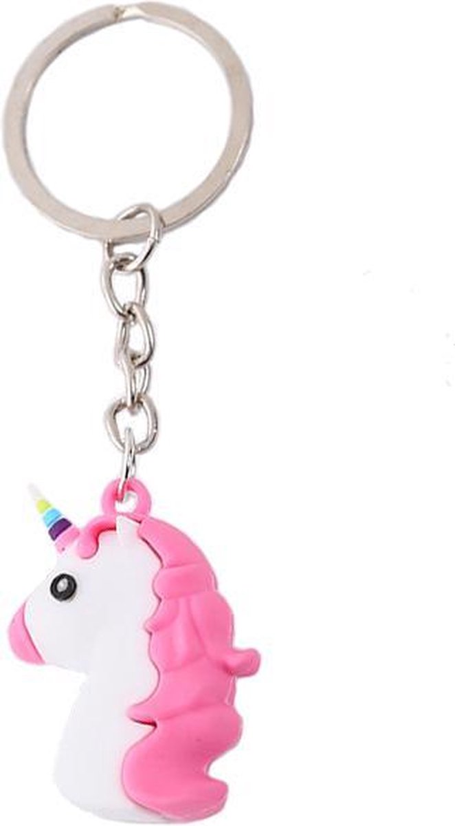 Roze Unicorn Emoji Sleutelhanger