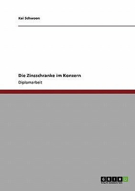 Die Zinsschranke im Konzern - cover