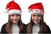 Bonnet de Noel avec étoiles blanches et lumières pour enfants