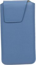 BestCases.nl Samsung Galaxy Express 2 - Universele Leder look insteekhoes/pouch Model 1 - Blauw Medium