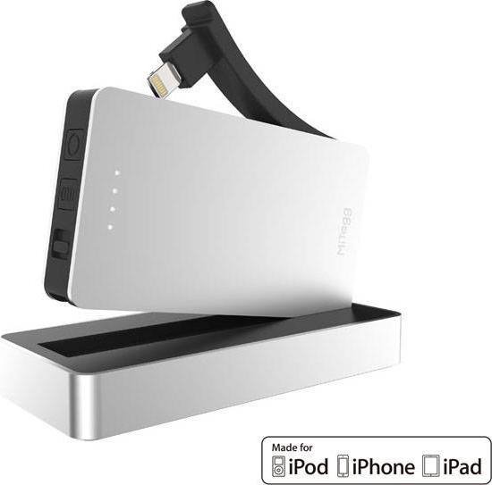 MiTagg NuKi iPhone Powerbank Portable Battery Zilver | bol.com