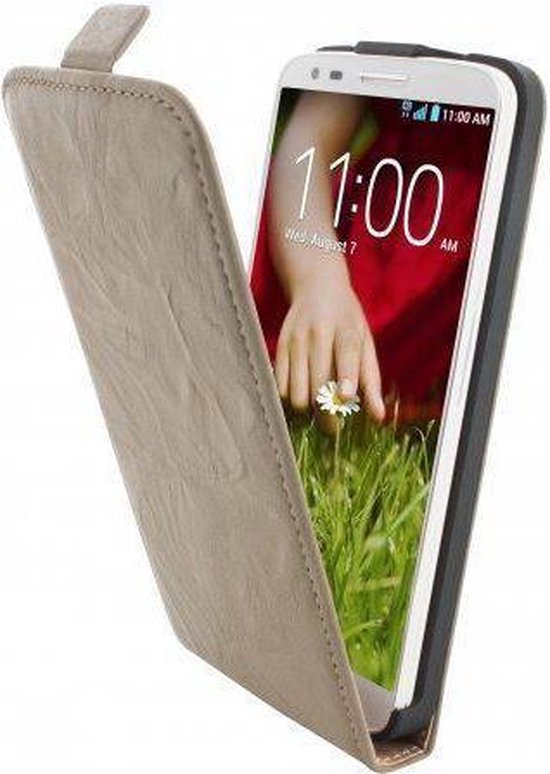 Mobiparts Vintage Flip Case LG G2 Creme