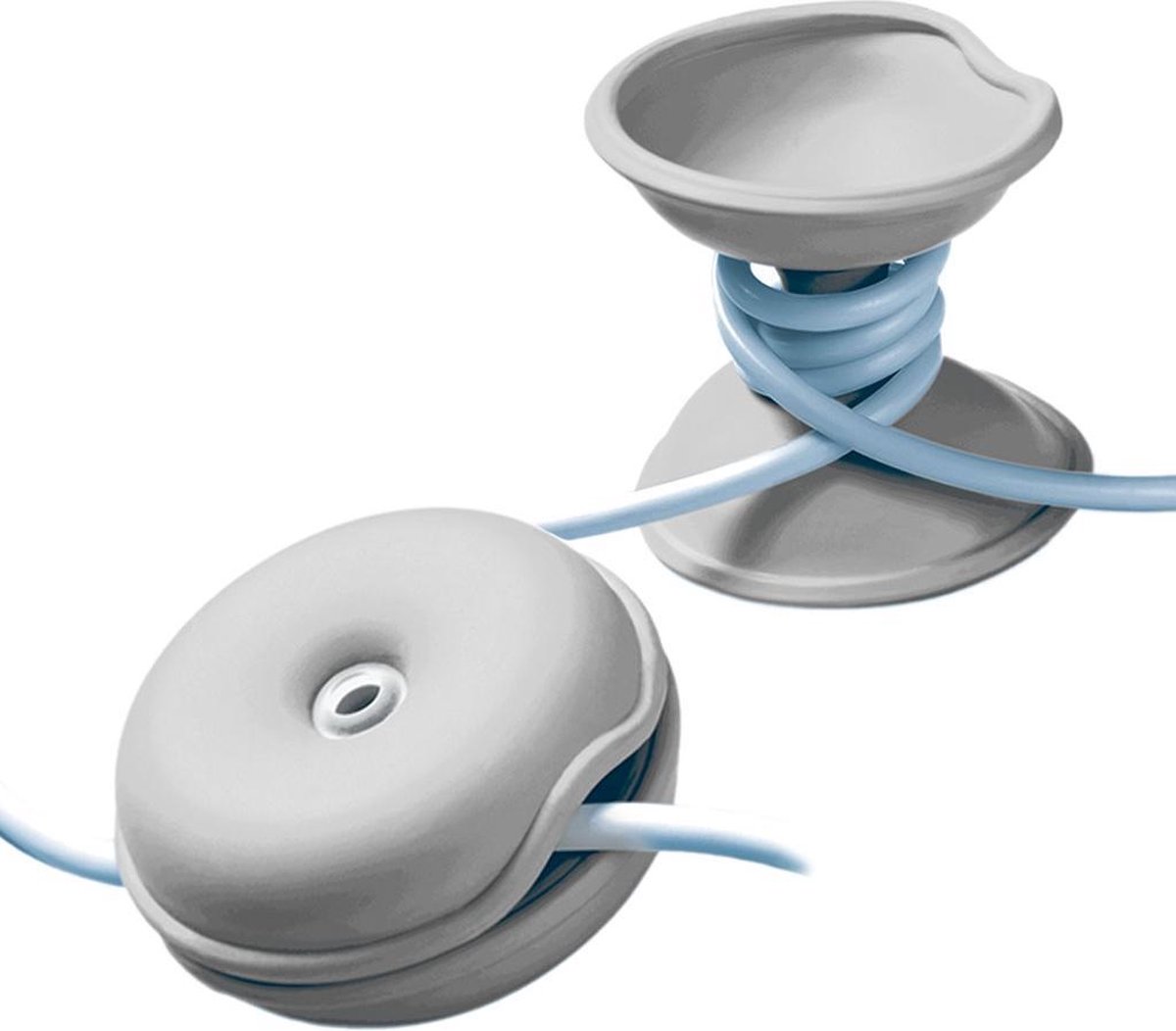 Snoeren organiseren - Cable Turtle - Medium - Grijs - 2 stuks - Cleverline - Ø 6,5 x H 3 cm