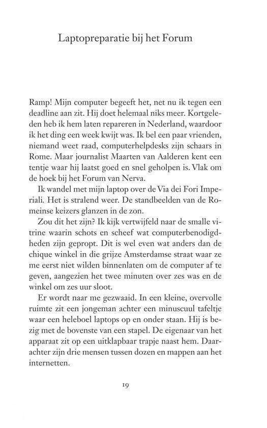 Pagina met tekst, 'Laptoppreparatie bij het Forum'. Nummer 19 onderaan.