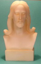 Albast Beeld van Jezus Christus op Sokkel H12-Br7-D5cm