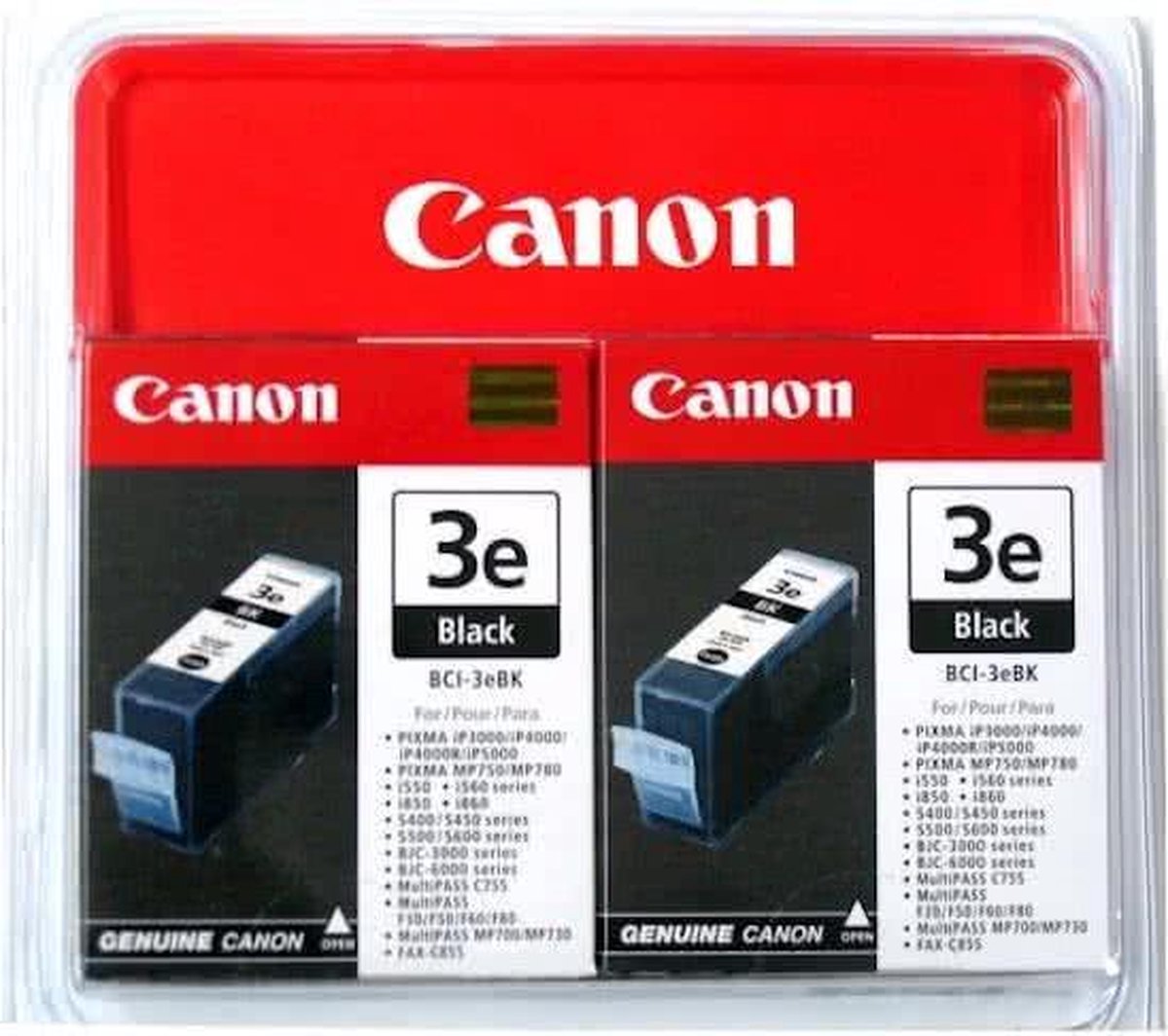 Canon BCI-3E - Inktcartridge / Zwart / 2-pack