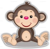 geboortebord bruin aapje 60 cm