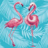 LA49353 Diamond Dotz® - Diamond painting volwassenen - Flamingo's 32 x 32cm - Volledig pakket - Ronde steentjes